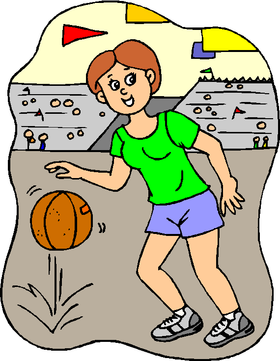 Girl playing basketball